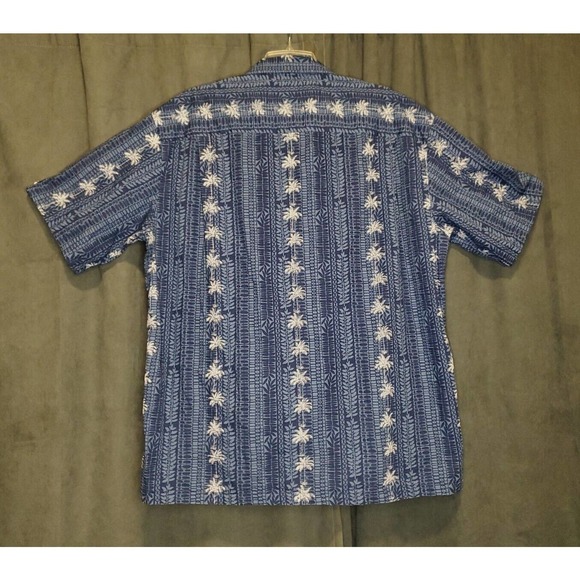 Vintage Single Stitch Pacific Legend Blue Palm Button Up Hawaiian Shirt Men 2XL - Picture 7 of 7